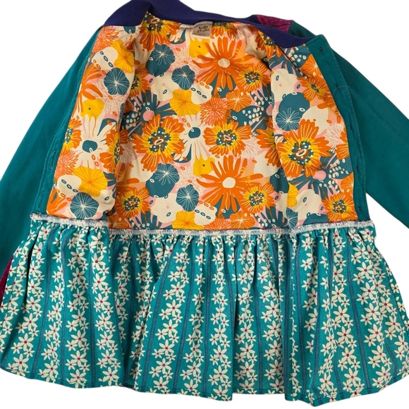 Wildflowers Be Bold Stand Up Girls Ruffle Multicolor Patchwork Jacket  - Size 8 - Picture 5 of 8